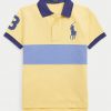 Polo by Ralph Lauren Big Pony Boys Blue Collar Yellow Short Sleeve Shirt